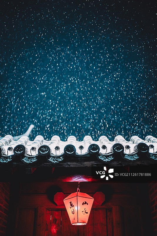 古北口镇冬雪图片素材