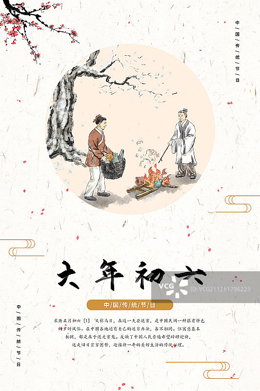 春节过年习俗之正月初六送穷神图片素材