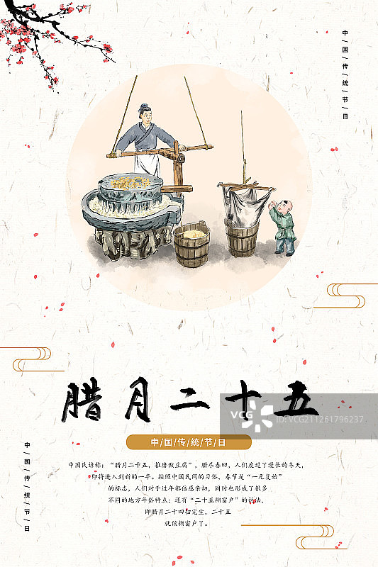 春节过年习俗之腊月二十五磨豆腐图片素材
