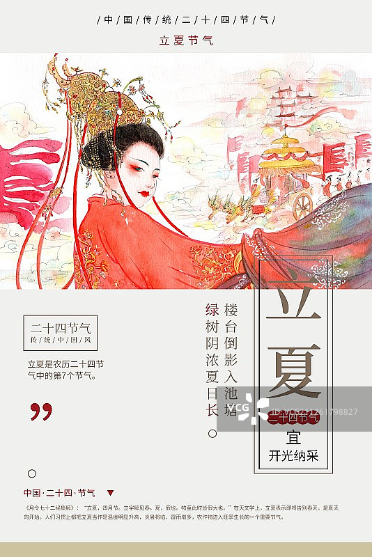 中国风立夏节气海报图片素材
