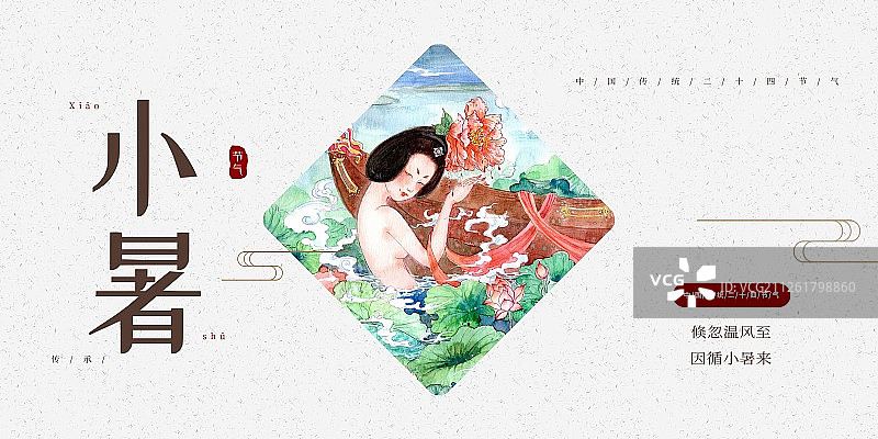中国风小暑节气展板图片素材