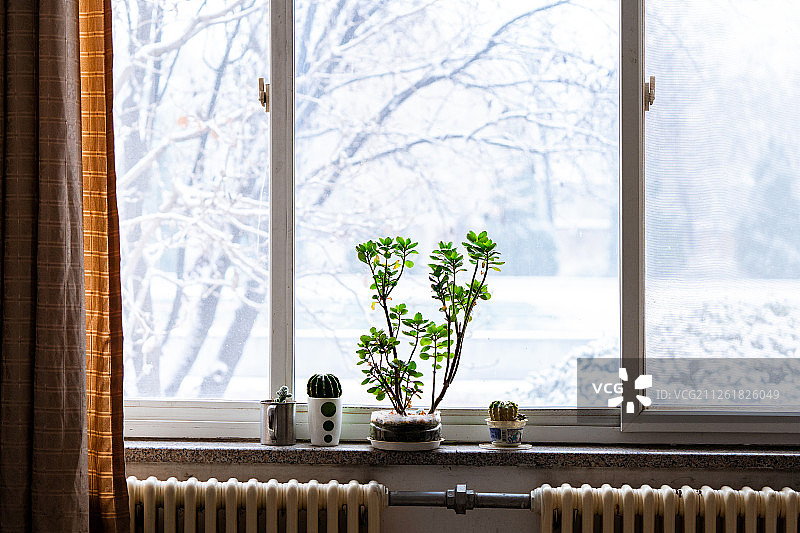 室外严寒室内如春图片素材