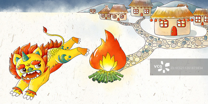 年的传说图片素材