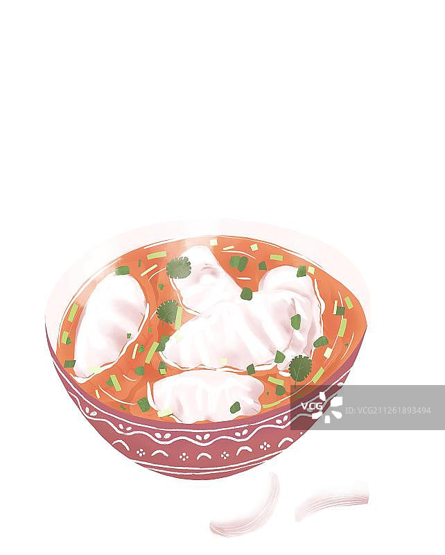 一碗酸汤水饺图片素材
