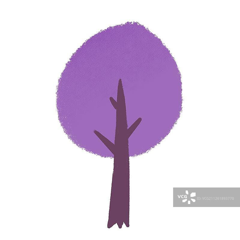 可爱紫色树木图片素材