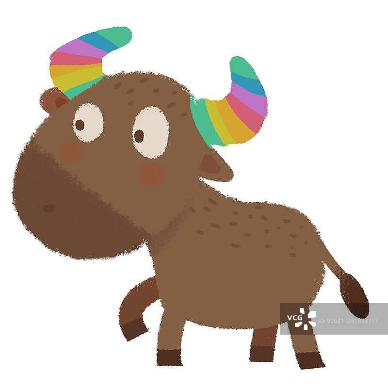 可爱棕色小牛图片素材