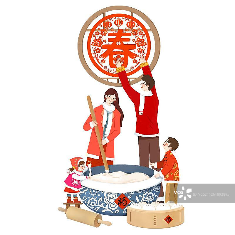 贴窗花把面发图片素材