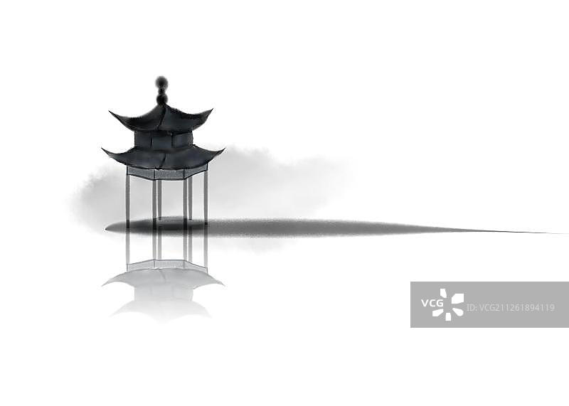 水边亭子图片素材