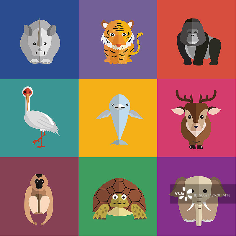 卡通野生动物矢量图图片素材