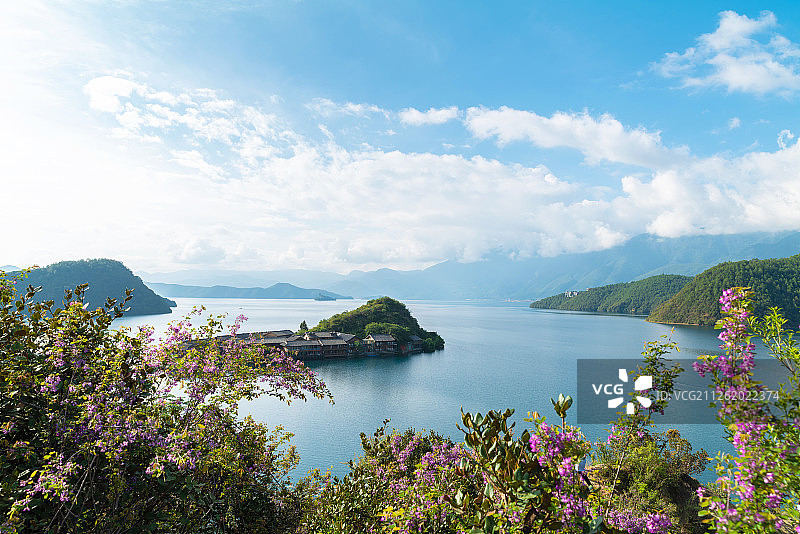 泸沽湖风光图片素材