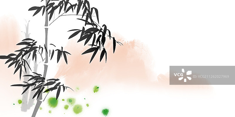 水墨中国画竹子廉洁正直海报图片素材