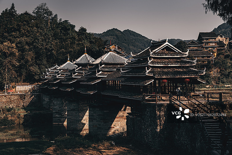 广西三江侗族自治县侗寨建筑图片素材