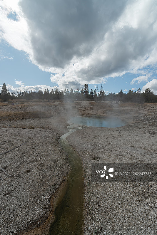 美国怀俄明州黄石公园地热风光图片素材