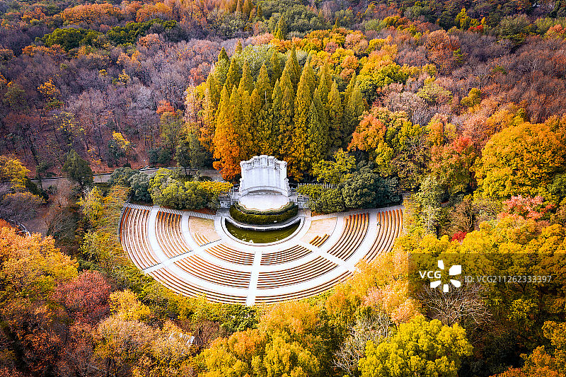 南京中山陵风景区音乐台秋色图片素材