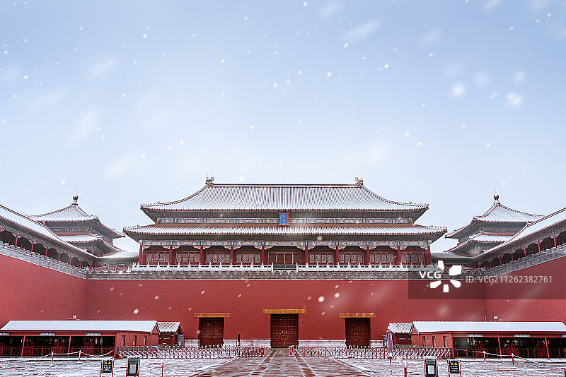 故宫午门雪景图片素材