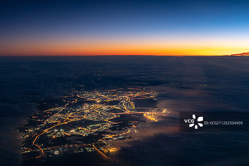 航拍厦门日出图片素材