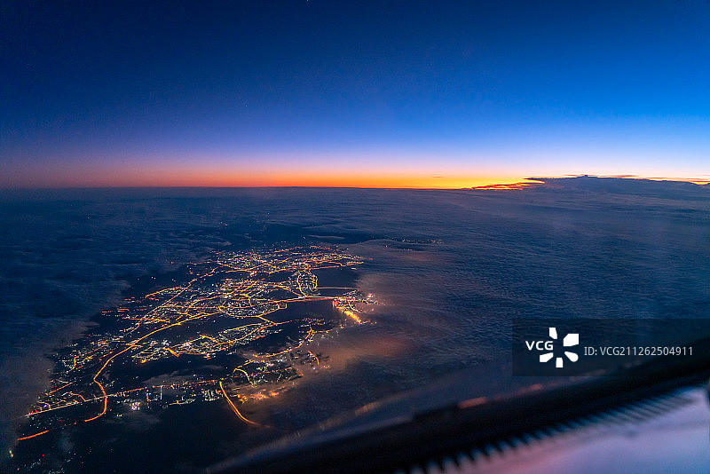 航拍厦门日出图片素材