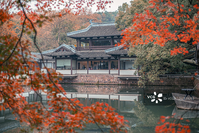浙江杭州西湖曲院风荷秋景图片素材