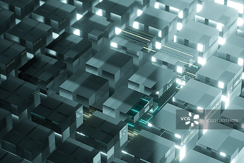 三维创意排列方块结构 三维渲染图片素材