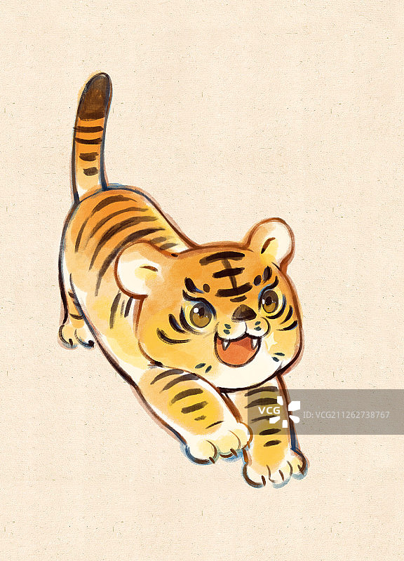 十二生肖虎插画图片素材