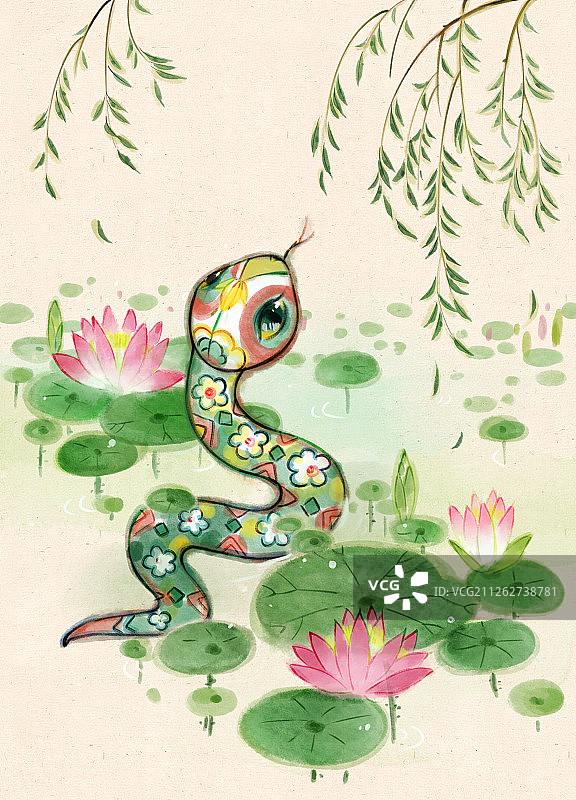 十二生肖蛇水墨画图片素材