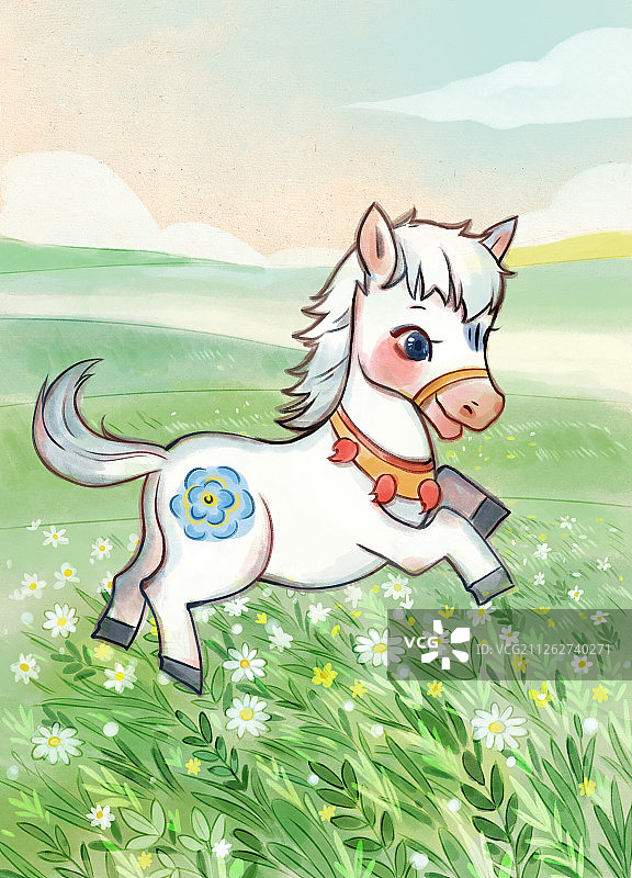 十二生肖马水墨画图片素材