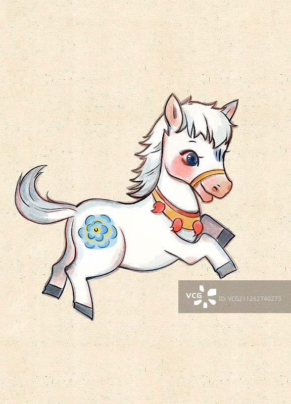 十二生肖马插画图片素材