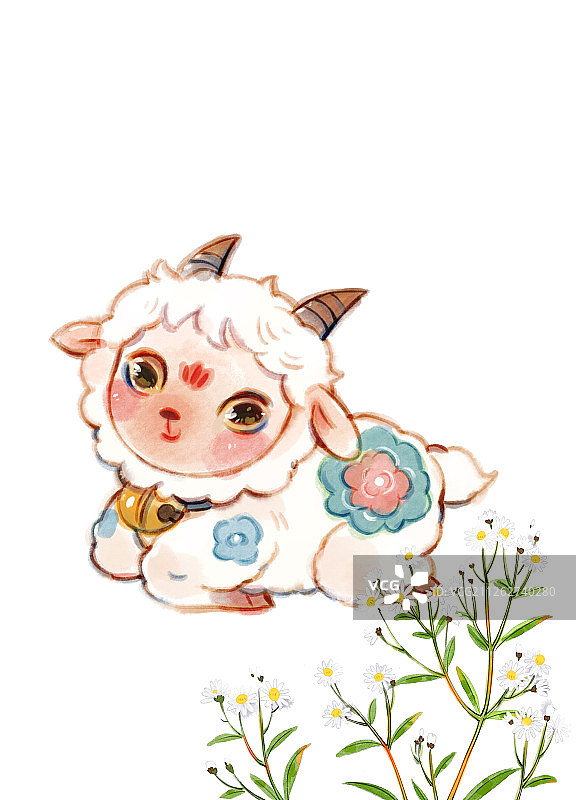 十二生肖羊插画图片素材