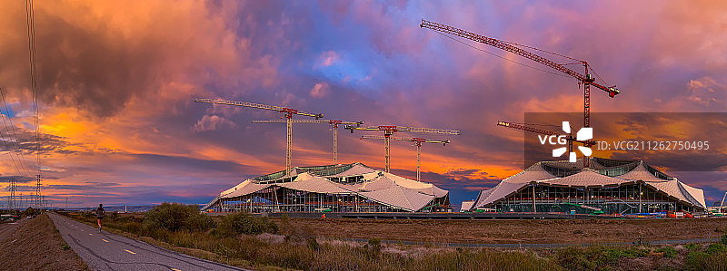 山景城日落风光图片素材