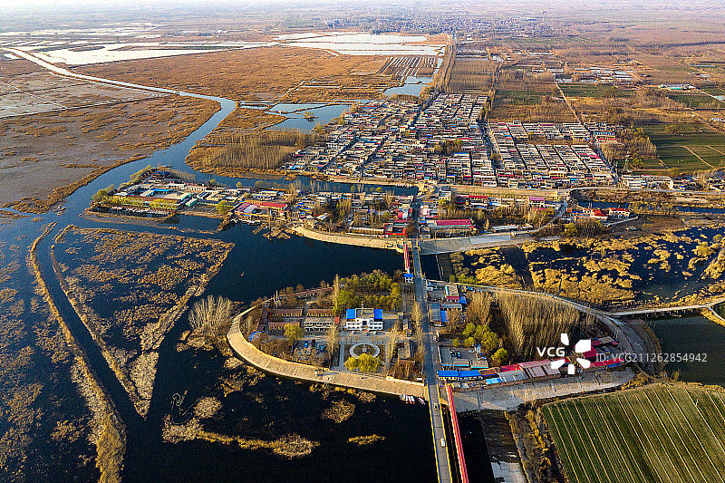 航拍白洋淀风光图片素材