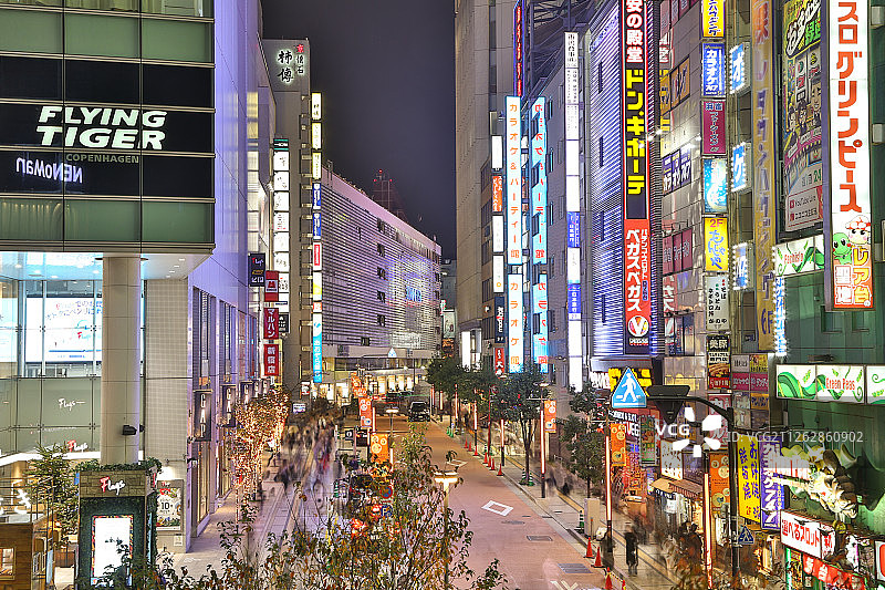 东京街头夜景图片素材