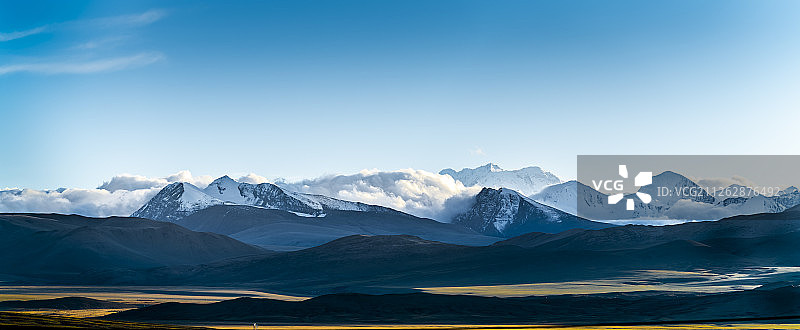 日喀则岗巴县观世界第三高峰干城章嘉图片素材