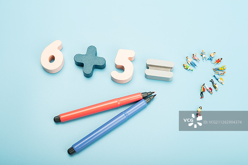 积木算术题小学生组成的问号图片素材