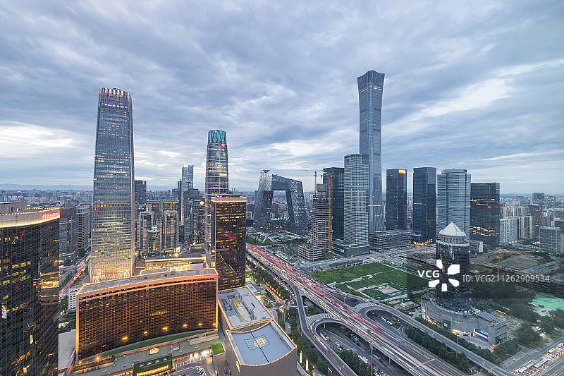 北京国贸CBD地区城市风光图片素材