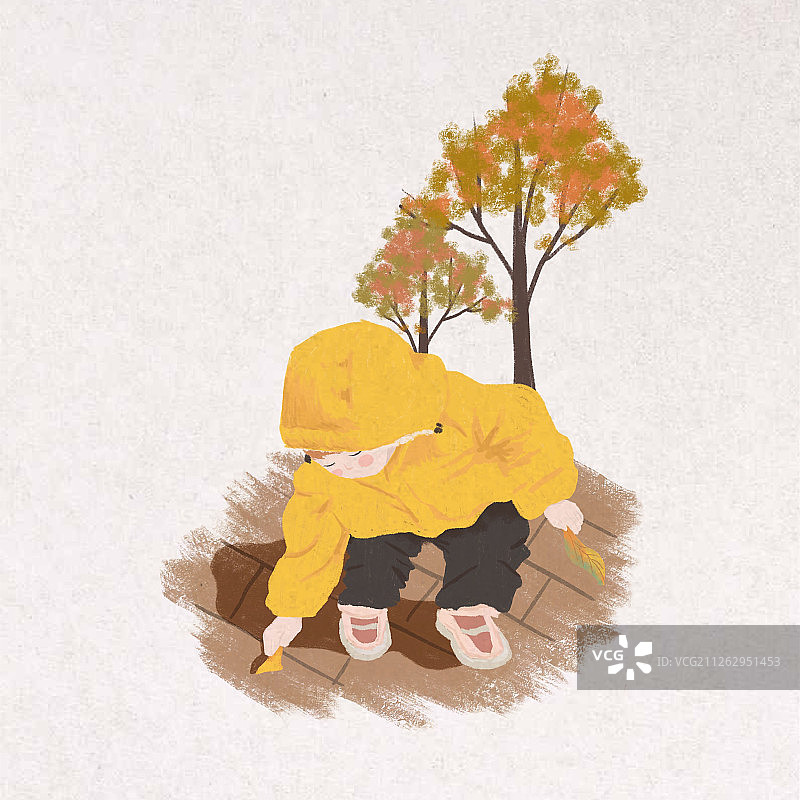 秋天的孩童图片素材