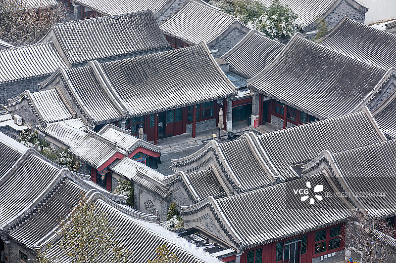 俯拍北京四合院图片素材