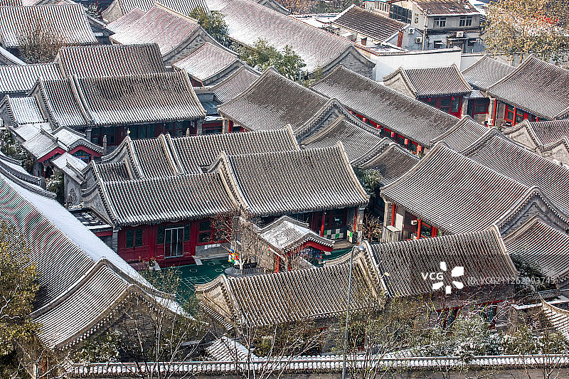 俯拍北京四合院图片素材