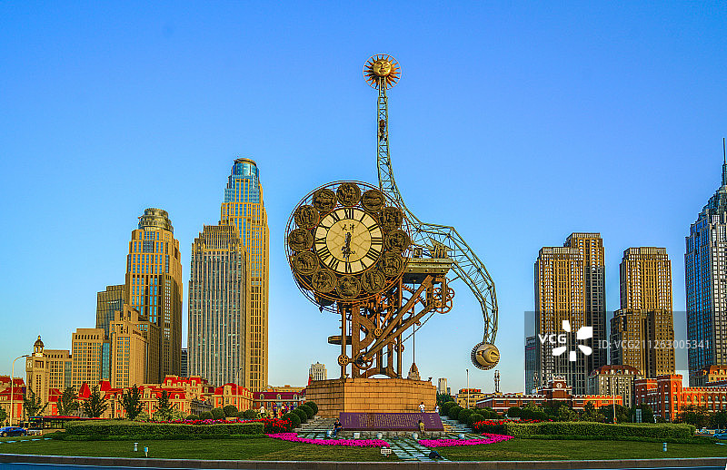 天津世纪钟图片素材