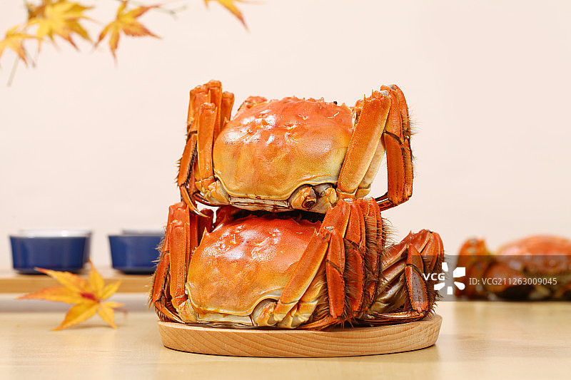 大闸蟹与黄酒图片素材