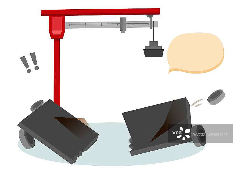 插画：秤被压坏图片素材