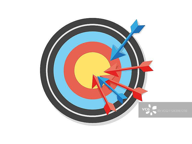 插画：射箭中靶心图片素材