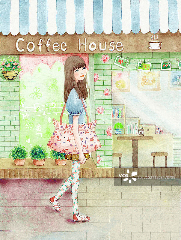 路过咖啡屋图片素材