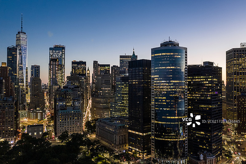 纽约曼哈顿日出美景图片素材