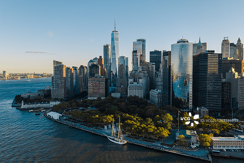 纽约曼哈顿日出美景图片素材