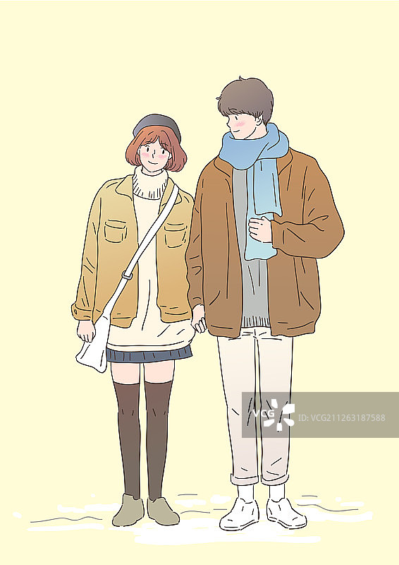 冬季情侣约会图片素材