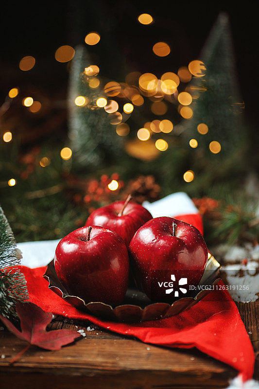 圣诞节的主题苹果图片素材