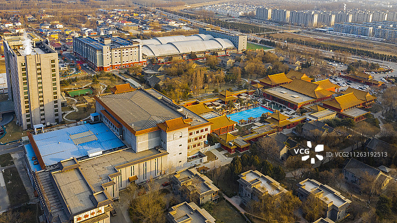 九华山庄位于北京市昌平区小汤山镇图片素材