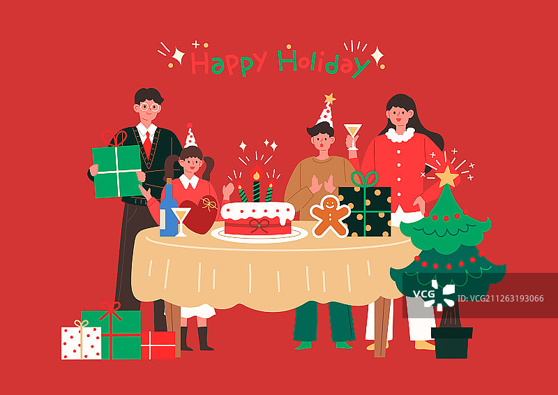 商业活动派对圣诞节礼物蛋糕圣诞树图片素材