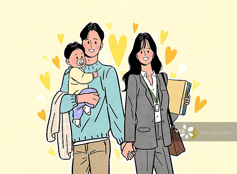 职场、希望、白领、商务、情侣、婴儿、育儿假、育儿爸爸图片素材
