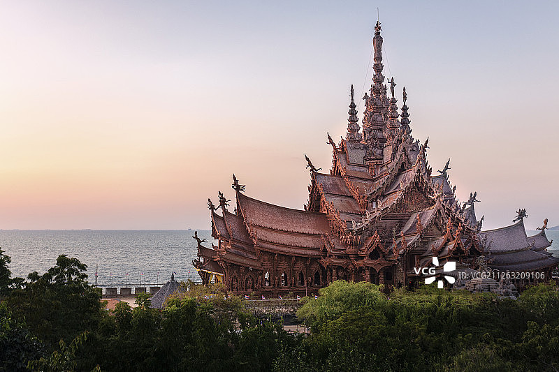 泰国芭提雅真理寺图片素材